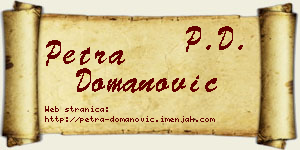 Petra Domanović vizit kartica